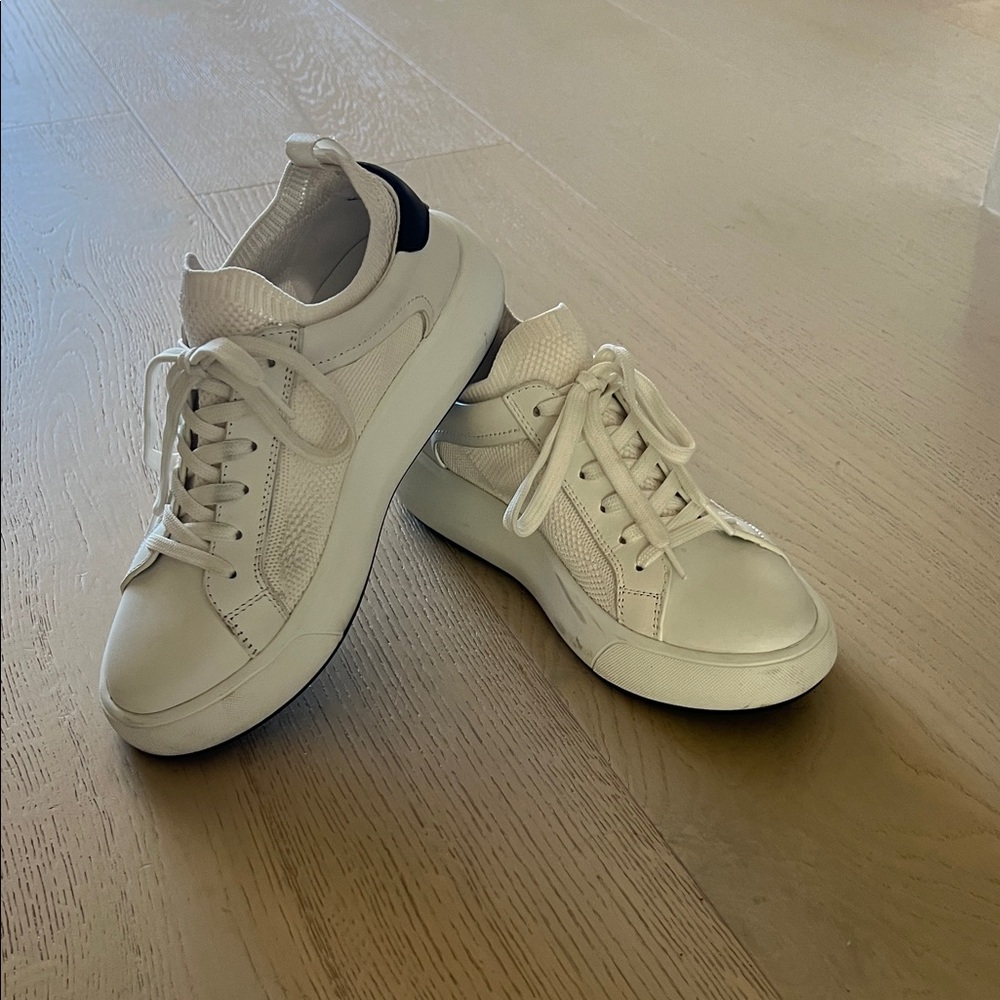 Stuart Weitzman White with Black trim Sneakers